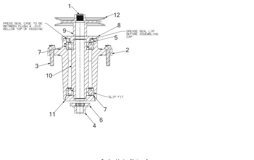 Spindle Diagram and Parts List for ZTX4-48KH (47RSAAA6010)(2020) Cub Cadet Lawn Tractor
